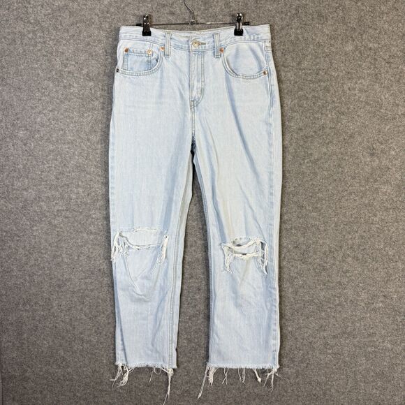 Levi Strauss & Co. Women's Low Pro Straight Fit Distressed Jean Pants Size 27 - Picture 1 of 13